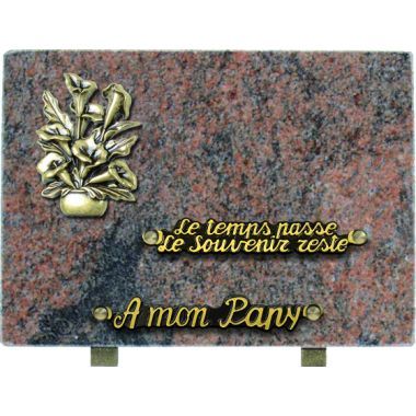 Plaque bronze vase arums 18x25cm