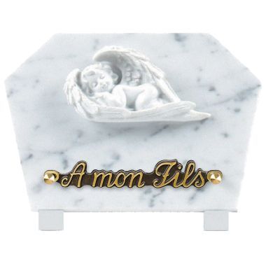 Plaque forme bronze ange endormi 18x25cm