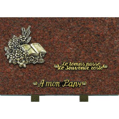 Plaque bronze fleuri manuscrit 20x30cm