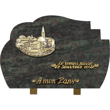 Plaque forme bronze village 20x30cm