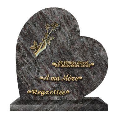 Plaque coeur bronze main roses 30x30cm