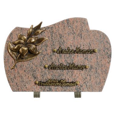 plaque forme bronze fleurs bouquet 25x35cm