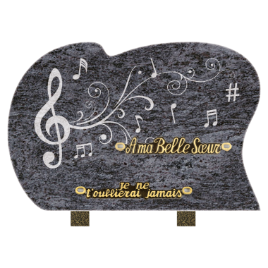 Plaque forme sablage notes de musique 30x20cm