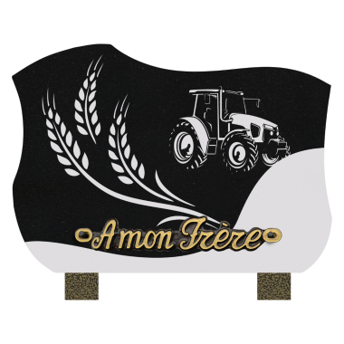 Plaque forme sablage tracteur et blé 20x15cm