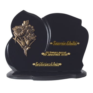 Plaque forme bronze bouquet de tournesols 40x30cm