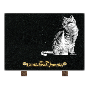 Plaque rectangle silhouette chat 25x18cm 