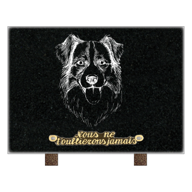 Plaque rectangle tête chien 25x18cm 