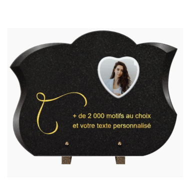 Plaque funéraire personnalisable rectangle-chanfreine 40x30cm