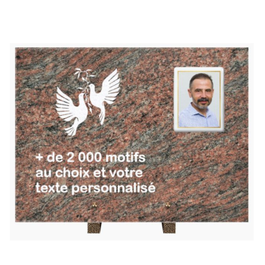 Plaque funéraire personnalisable rectangle 40x30cm