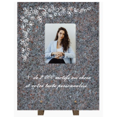 Plaque funéraire personnalisable rectangle-verticale 30x40cm