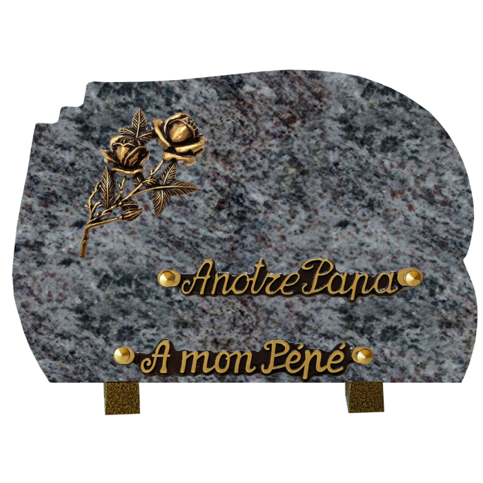 Plaque forme bronze roses 18x25cm