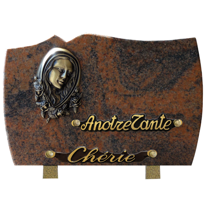 Plaque forme bronze Vierge Marie 18x25cm