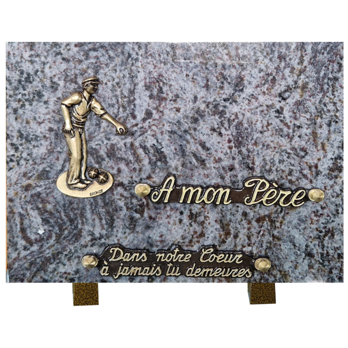 Plaque bronze bouliste 18x25cm