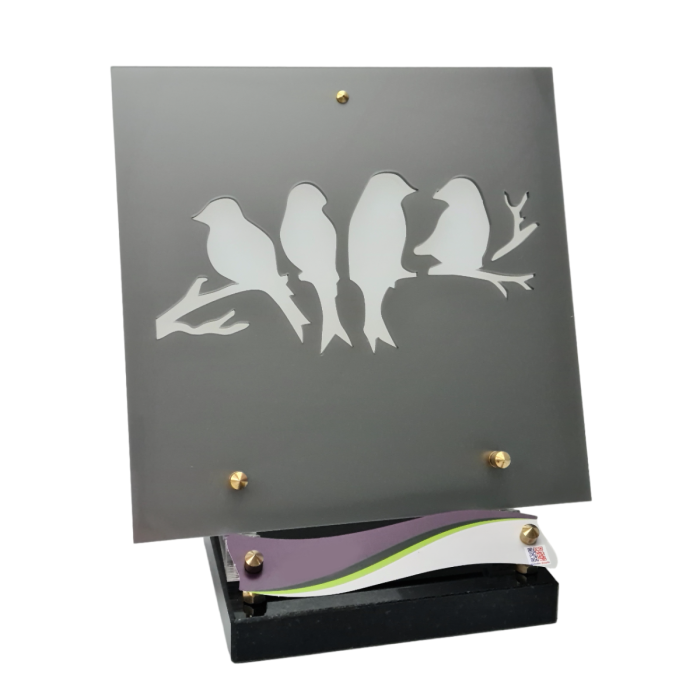 Plaque plexiglas carré colibris 26x22cm