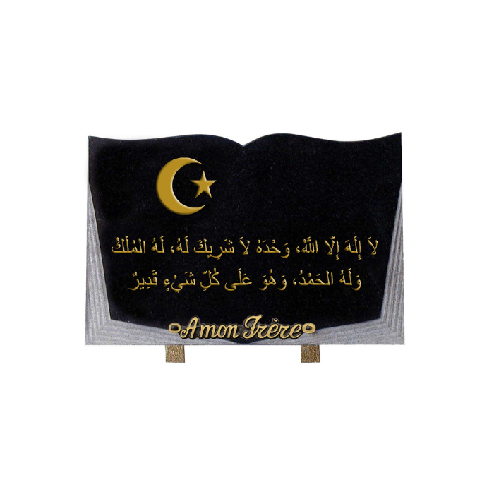 Plaque livre gravure croissant 20x30cm