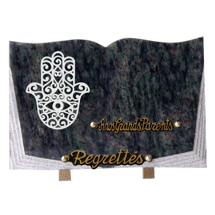Plaque livre gravure main de Fatma 20x30cm