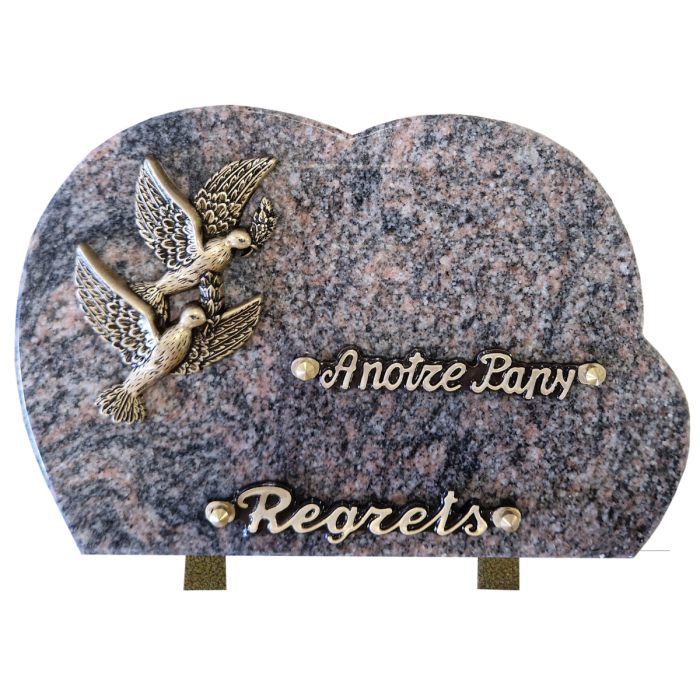 Plaque nuage bronze 2 colombes 20x30cm