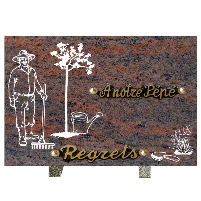 Plaque gravure jardin 20x30cm
