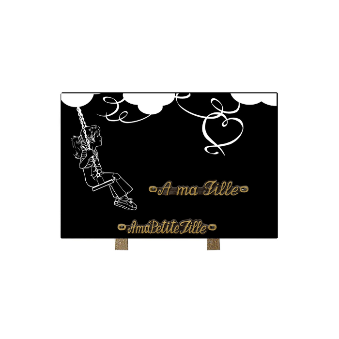 Plaque gravure petite fille 20x30cm