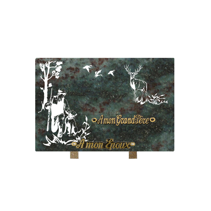 Plaque gravure chasseur 20x30cm