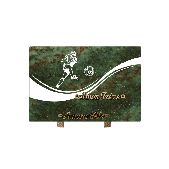 Plaque gravure footballeur 20x30cm