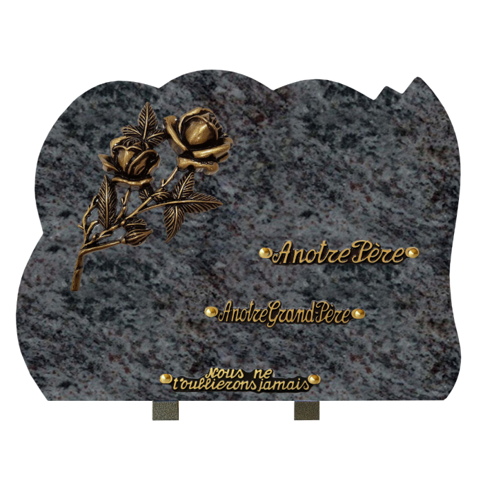 Plaque forme bronze roses 30x40cm