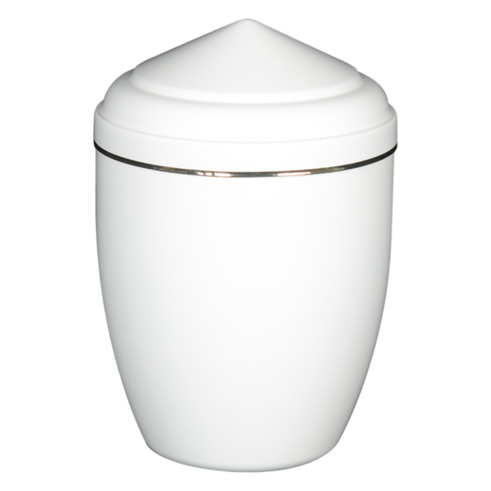 Urne liseret doré blanche