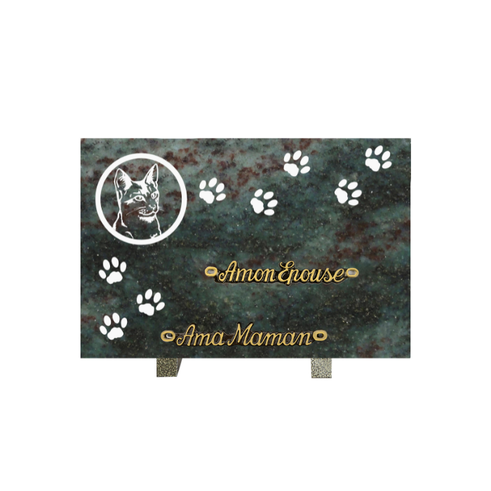 Plaque gravure chat empreinte 20x30cm