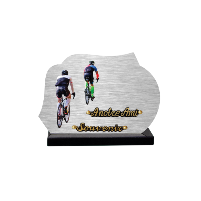 Plaque dibond forme 2 cyclistes
