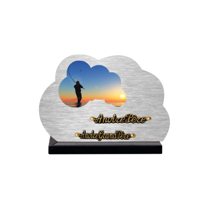 Plaque dibond forme nuage pêche