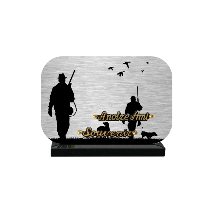 Plaque dibond rectangle arrondi chasseurs