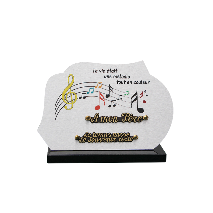 Plaque dibond forme notes de musique