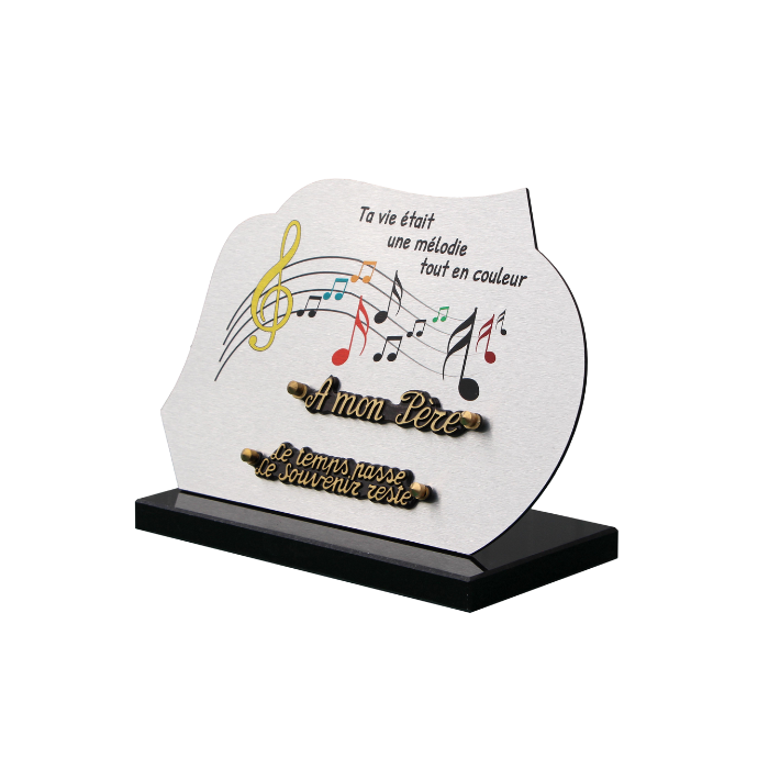 Plaque dibond forme notes de musique