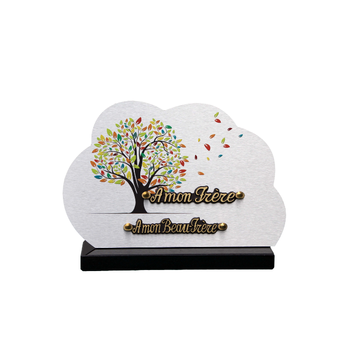 Plaque dibond forme nuage arbre coloré