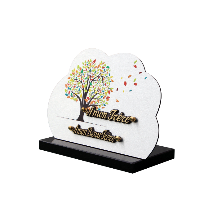 Plaque dibond forme nuage arbre coloré