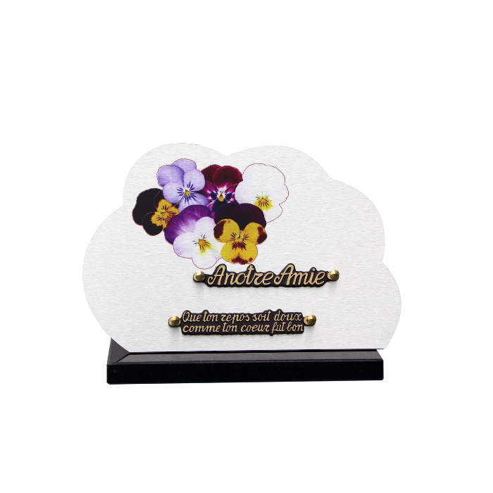 Plaque dibond forme nuage pensées