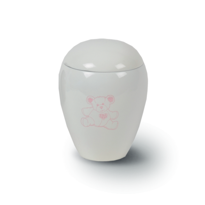 urne enfant - ourson rose 