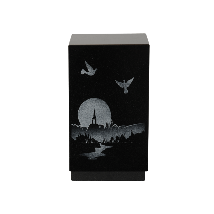 Urne PERSONNALISABLE granit lithogravure blanche