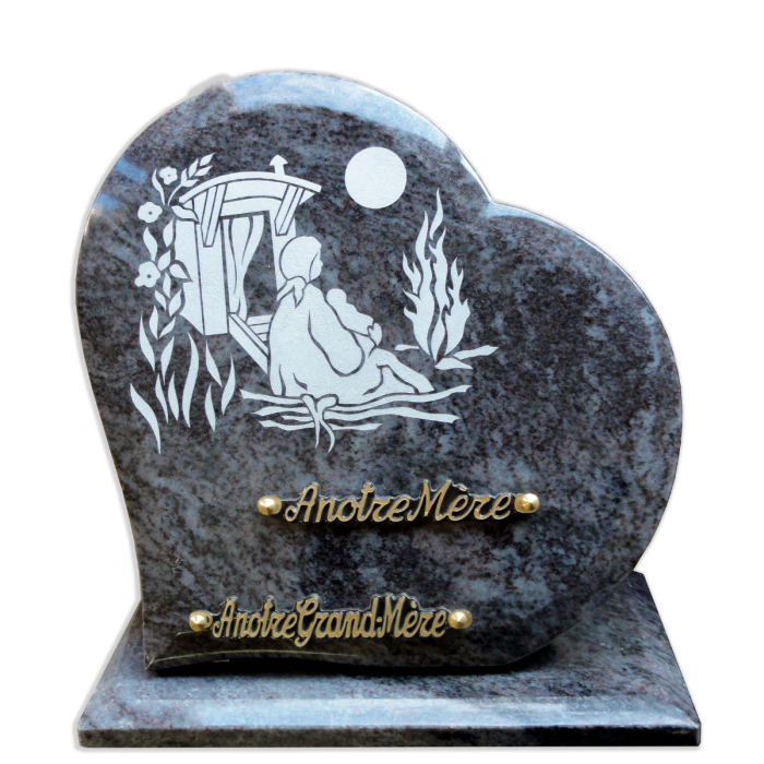 Plaque coeur gravure femme 30x30cm