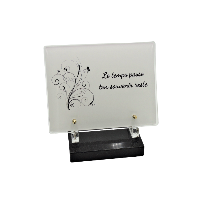 Plaque plexiglas fresque fleurie 23x18cm