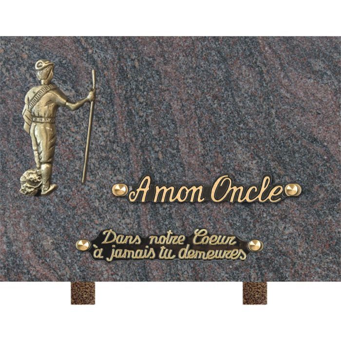 Plaque bronze randonneur 18x25cm