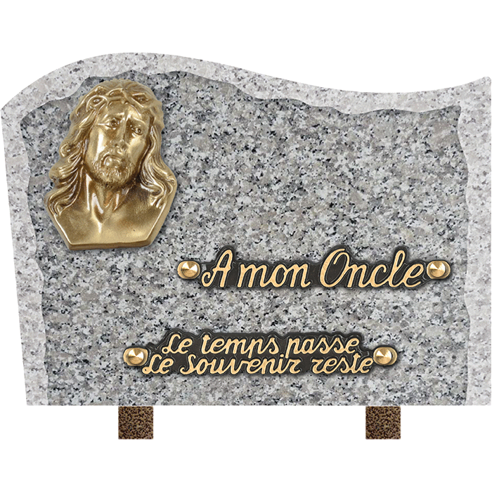 Plaque bords bruts forme bronze Jésus 18x25cm