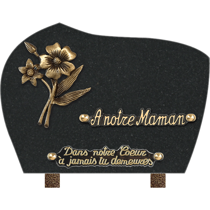 Plaque forme bronze bouquet 18x25cm