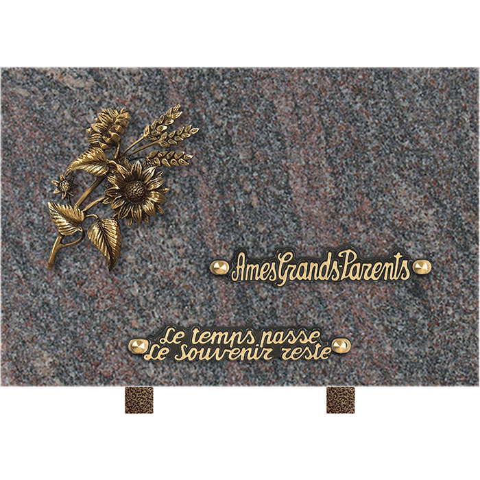 Plaque bronze bouquet champ 20x30cm