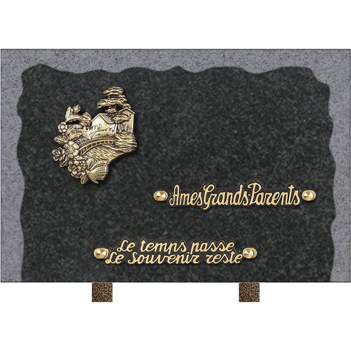 Plaque bords bruts bronze maison 20x30cm