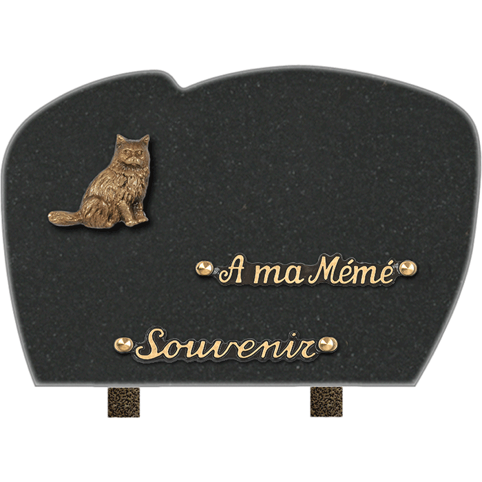 Plaque forme bronze chat 20x30cm