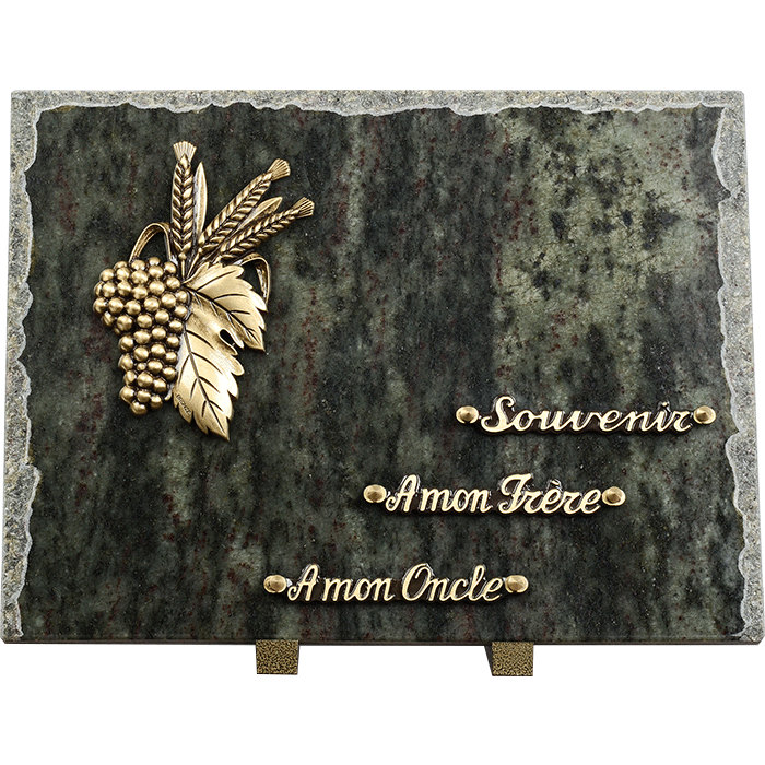 Plaque bords bruts bronze raisin 30x40cm