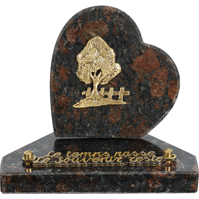 Plaque coeur bronze arbre 12x12cm