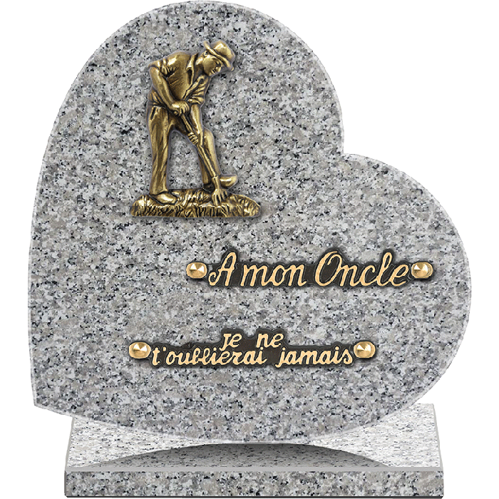Plaque coeur bronze agriculteur 25x25cm