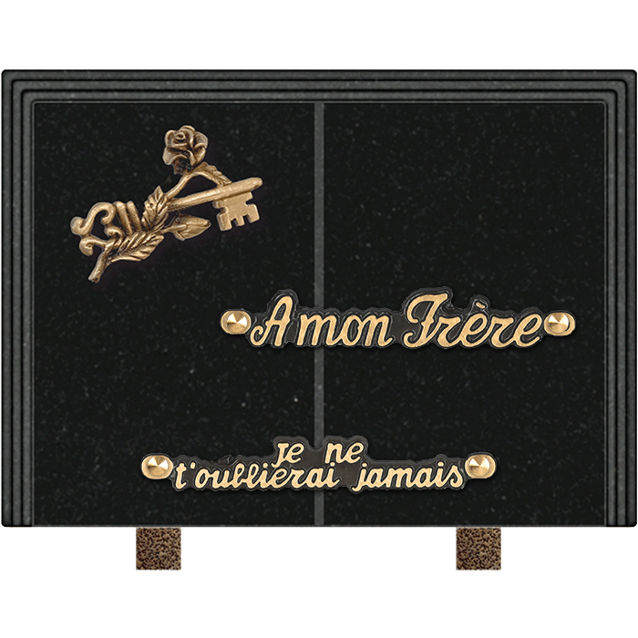 Plaque livre bronze clé 18x25cm